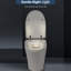 Toilette intelligente avec siège chauffant, une chasse d'eau automatique, sans bidet, pied bleu nuit, poignée gérée, chasse d'eau en cas de panne de courant, couvercle à fermeture douce, qualité de mélange de salle de bain blanc, outil