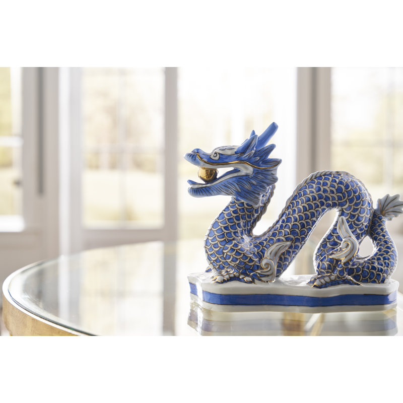 Fantasy & Sci-Fi Figurines & Sculptures, 7" H x 8.5" W x 3.5" D, Blue/White