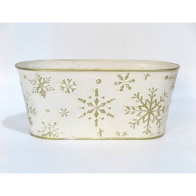 Snowflakes On Metal Planter