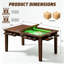 Table de jeu en bois avec lumière à DEL pour 4 à 6 personnes, table de jeu avec tapis de jeu, 6 porte-gobelets et plateaux de loisirs, table de salle à manger avec plateau amovible-126598096