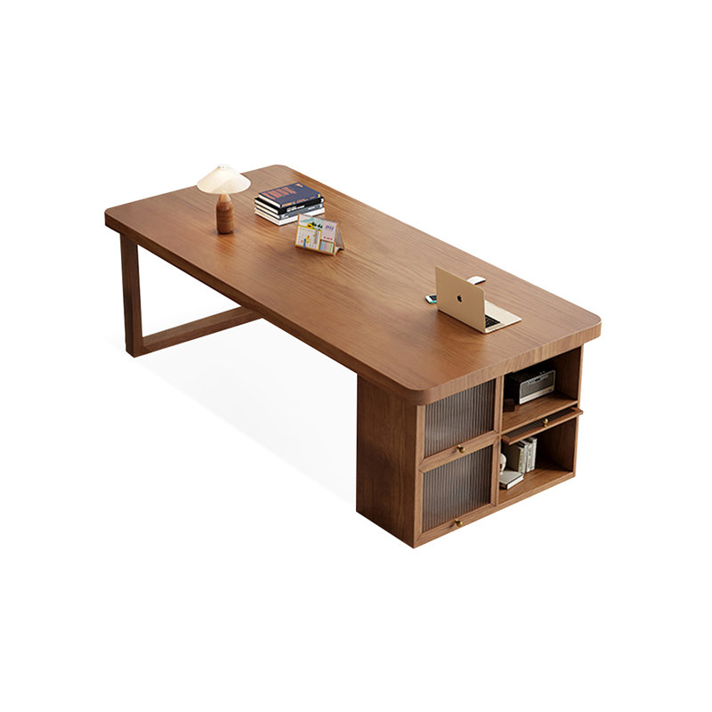 Bureau de direction rectangulaire en bois massif noyer, H 29,53 po x l 62,99 po x P 27,56 po