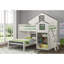 Lit mezzanine Khup en blanc et gris