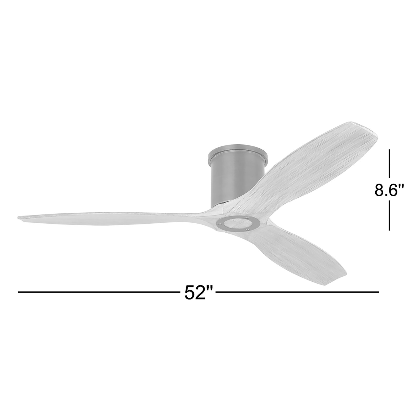 Rafaella 52'' 3 Blade Ceiling Fan, Light Gray Weathered Oak, Aged Pewter