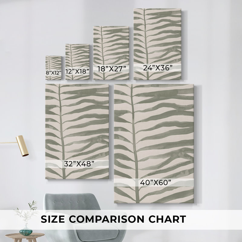 Toile tendue avec châssis Frond Fingers I-Premium - prête à être accrochée