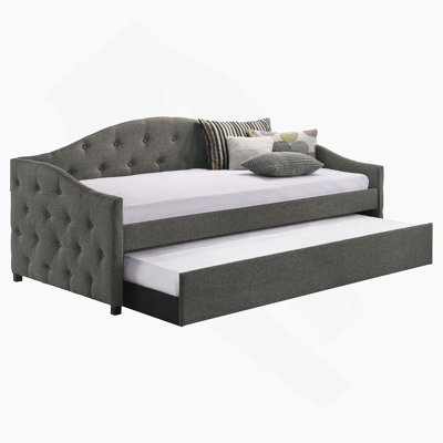 Tremont Grey Upholstered Twin Daybed With Trundle