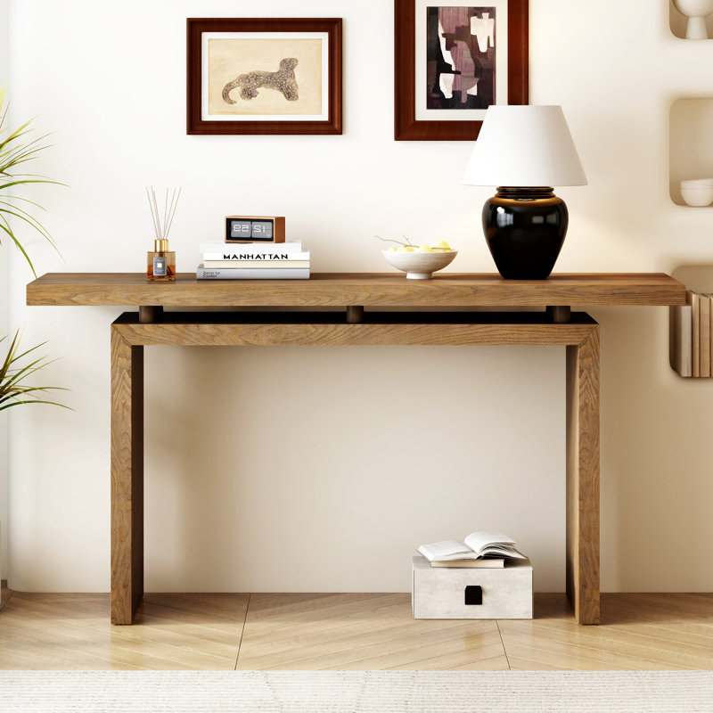 U_STYLE Console au placage de frêne de conception unique, Naturel