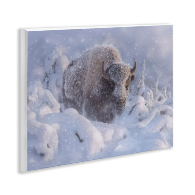 Winter Bison In Deep Wall Plaque, design by Collin Bogle
