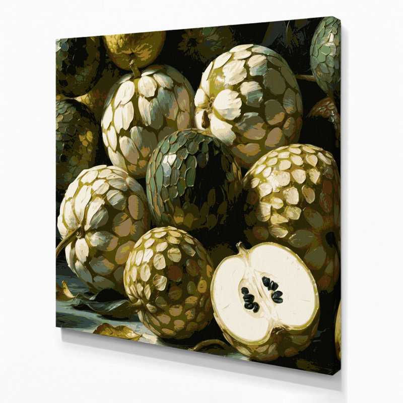 «Fruit Cherimoya Brown», art mural sur toile, H 32 po x l 32 po
