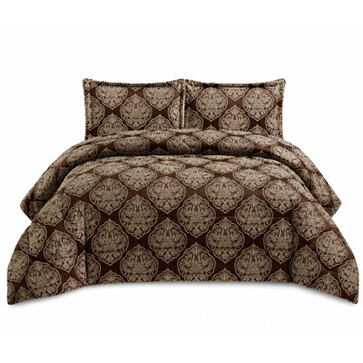 3 Piece Bridal Jacquard Bedspread Comforter Bed Throw with Matching Pillow Shams