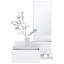 Console avec 3 tablettes et un tiroir à extension complète de style blanc et compacte de 23,6 po de largeur, moderne pour le vestibule-1287706731