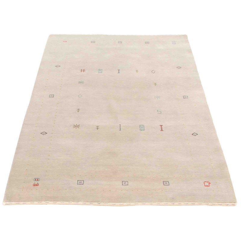 Tapis gris clair noué à la main de conception unique 5 pi 0 po x 7 pi 10 po Jionnie