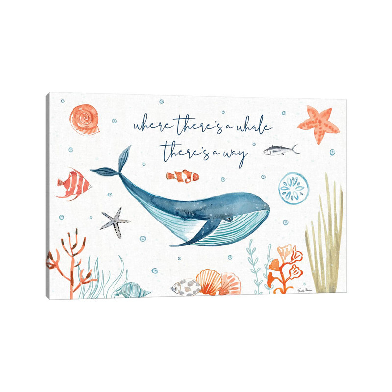 Whale Tale III by Farida Zaman - Wrapped Canvas Gallery-Wrapped Canvas Giclée, 20.32 cm H x 30.48 cm W