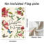 Drapeau citation colibri floral, rose 30 x 45 cm / (12 po x 18 po) Balcon dans la cour
