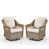 White Cushion/Light Brown Frame