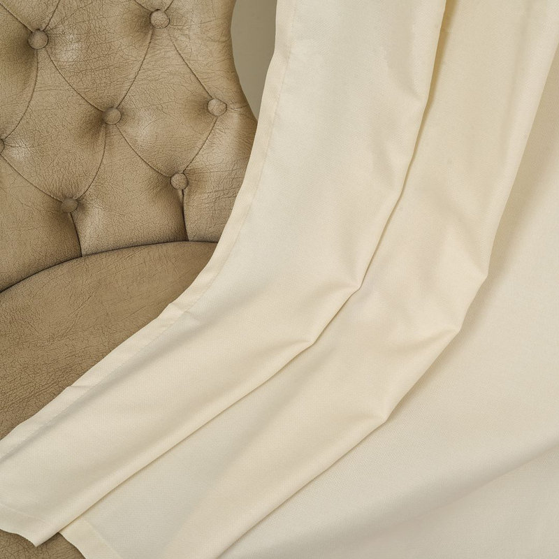 Extra Long & Extra Wide Faux Linen Decorative Curtain Single Panel, Cream, 140cm Width x 325cm Drop