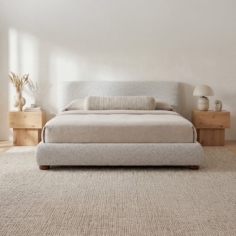 Gonzales King Storage Bed Speckled Light Grey, Gray, King