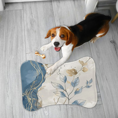 Wabi Sabi Floral Backgrounds - 1 Piece Bone Shape Feeding Mat