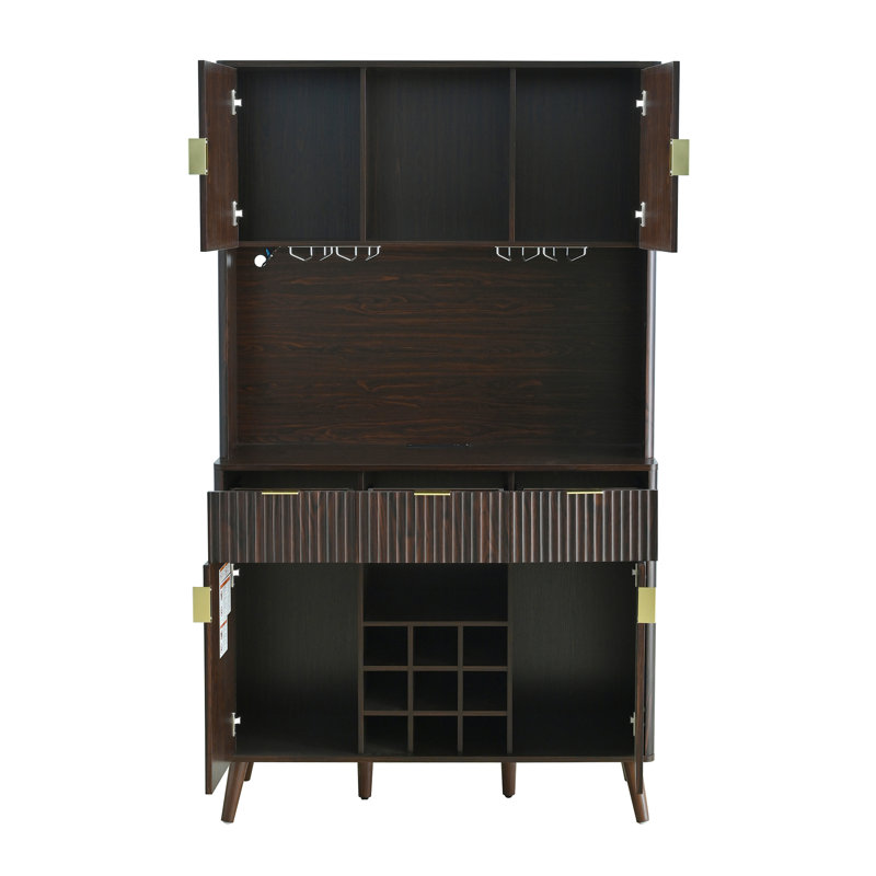 Armoire de cuisine moderne Baylen, Noyer