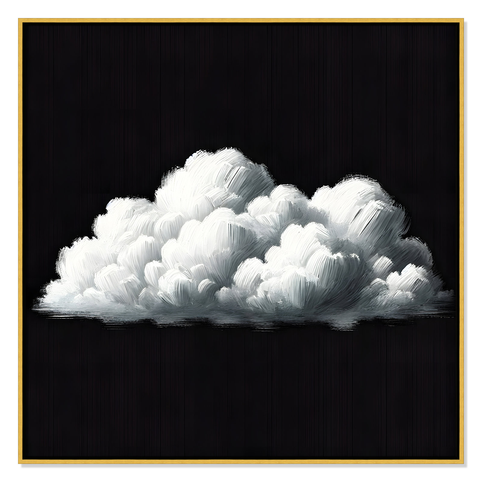 White Clouds Print by , 37.5" H x 37.5" W, Gold