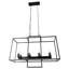 Luminaire de style lustre linéaire noir à 8 lumières Farmhouse avec abat-jour en métal en cage pour salle à manger sans ampoules incluses