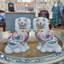 Small Fruity Staffordshire Style Dog Figurines Pair