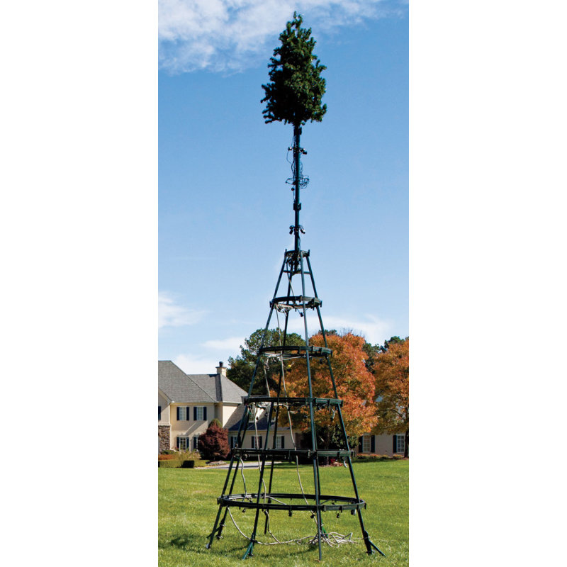 Pre-Lit Olympia Pine Artificial Giant Commercial Tower Christmas Tree - Warm White LED Lights, 20'