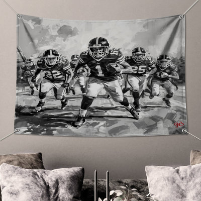 Football Players Action Wall Tapestry - Football Wall Decor