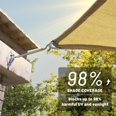 Colourtree Customize Pro Ring Triangle Sun Shade Sail 260 GSM Heavy Duty