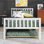 Structure de lit plateforme robuste en bois avec lit gigogne extensible