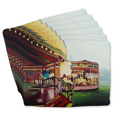 Braided Polyester Placemats Set of 6 - Carousel in a Carnaval