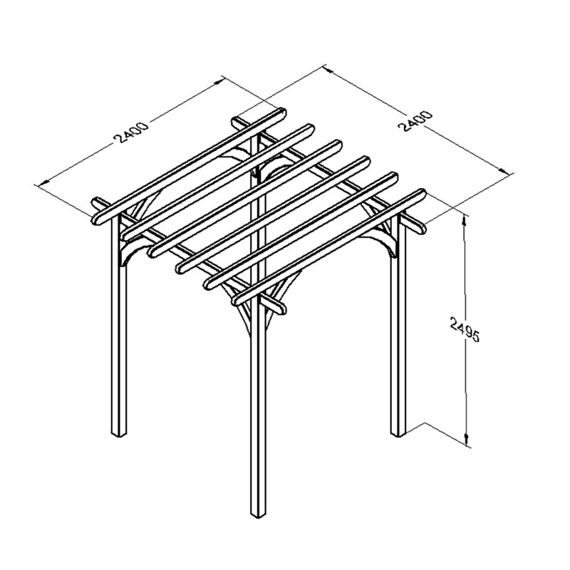 Ultima 2.4m x 2.4m Solid Wood Pergola