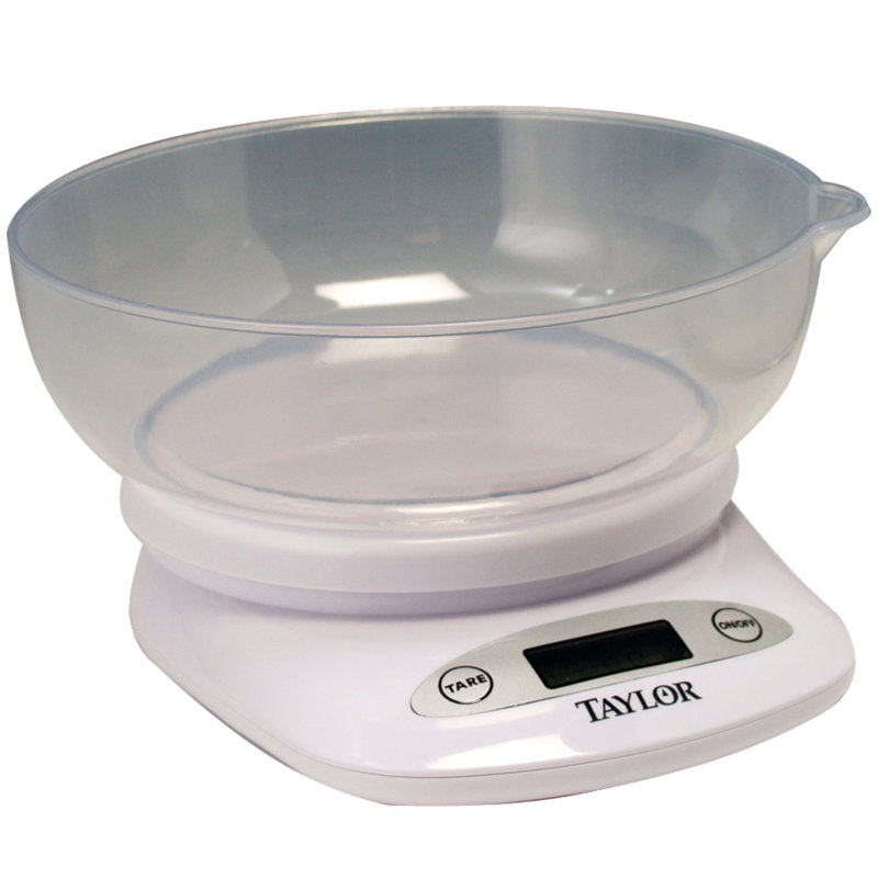 White Digital Kitchen Scale with Inverting Bowl