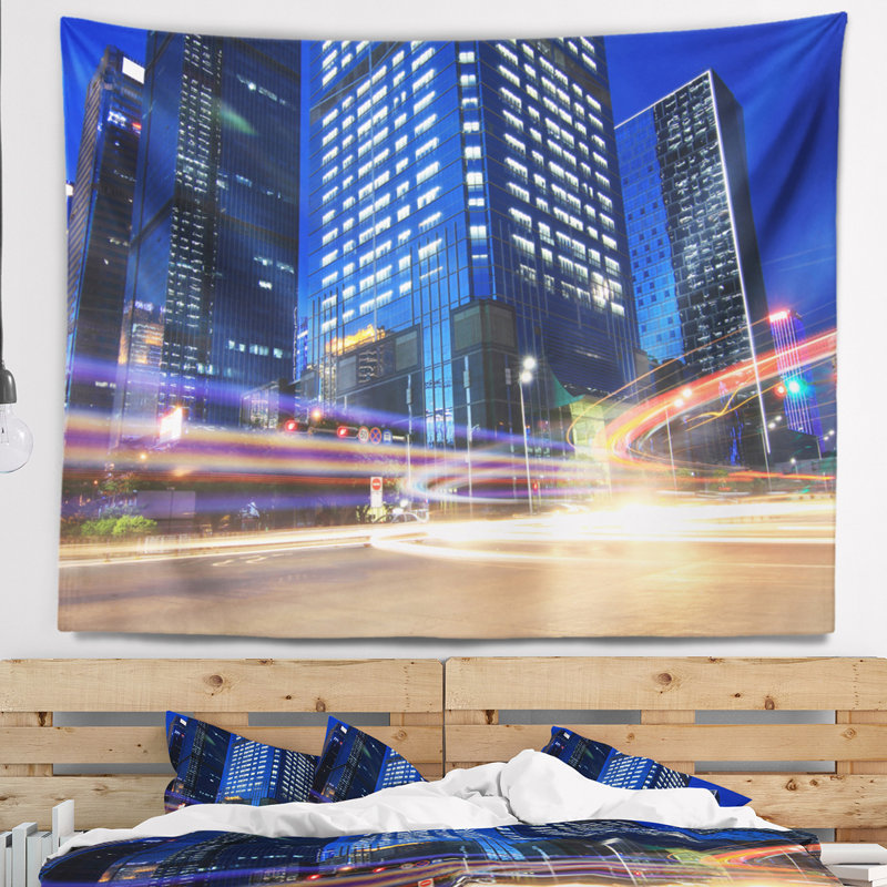 Tapisserie Cityscape Light Trails, H 78 po x l 92 po