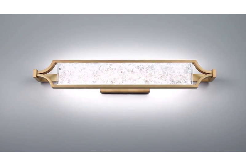 Emblem Gold Dimmable LED Vanity Light with Brass Finish
