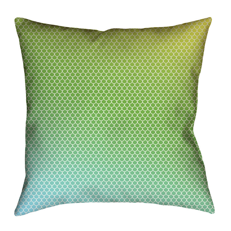 Coussin décoratif écailles de sirène Katelyn Elizabeth, 14 po x 14 po, Simili daim