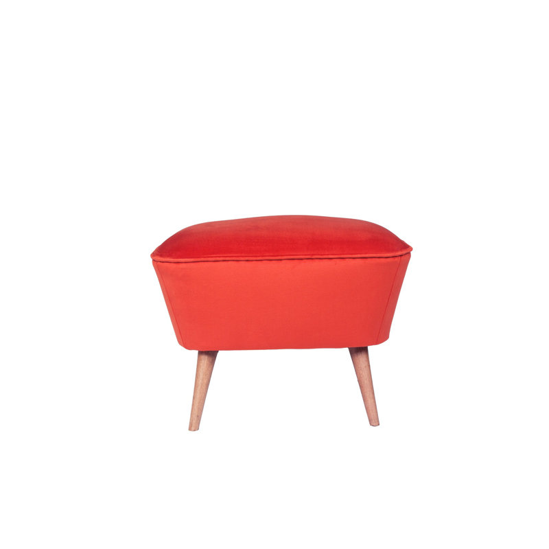 Repose-pieds pouf élégant, rouge carrelé, 22,4 po x 17,7 po x 17,7 po | Structure en bois massif, tissu 100% polyester facile à nettoyer, 32 sièges en mousse | Parfait pour le salon, la chambre à coucher ou le salon, design chic et fonctionnel