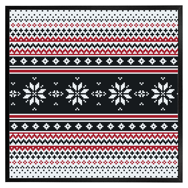 Calwa Abstract Christmas - Single Picture Frame Print, Black, 31cm H x 31cm W x 4cm D