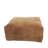 Sharita Brown Leather Low Profile Square Stuffed Pouf with Patchwork Design-1916222230