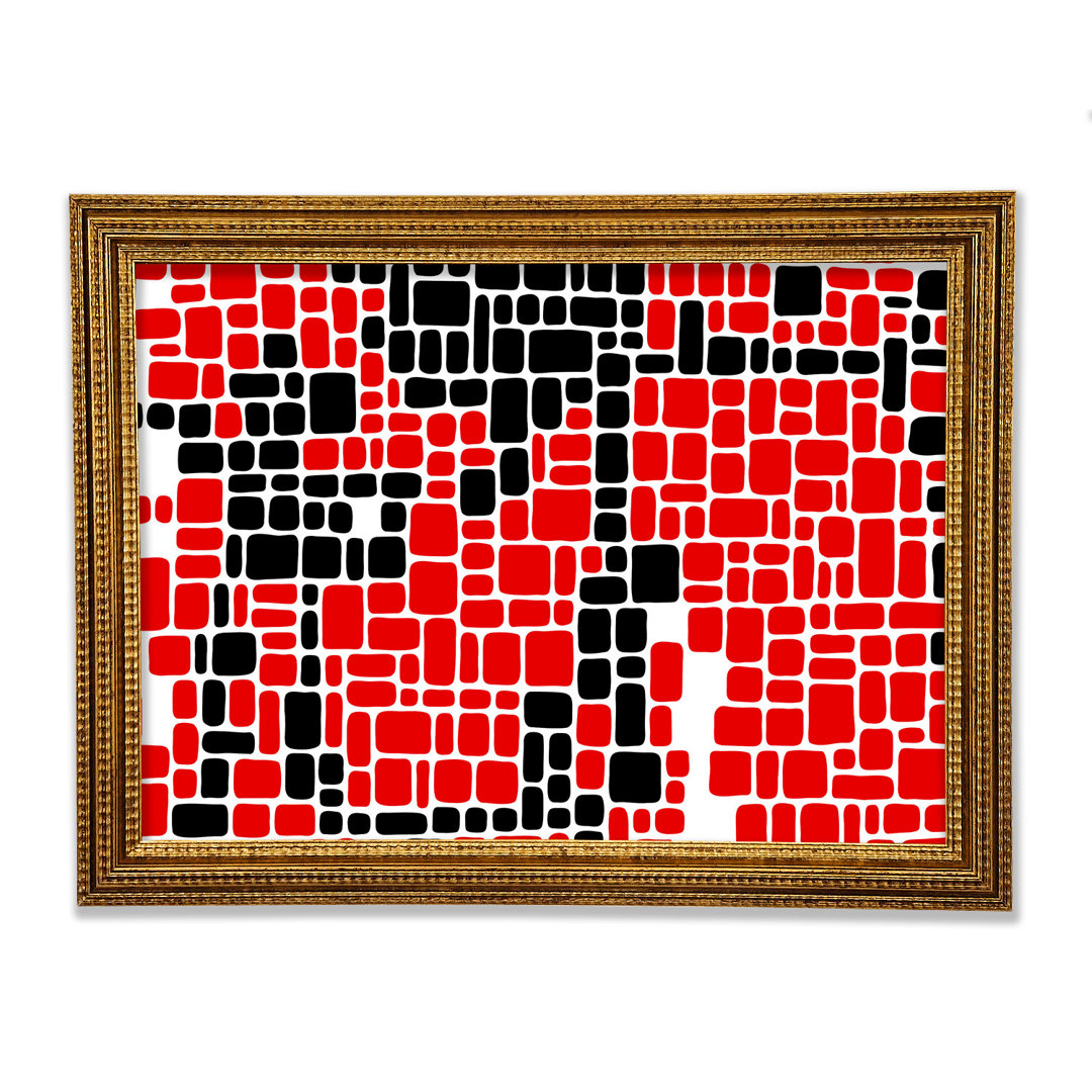 Mosaic Reds - Einzelne Bilderrahmen Kunstdrucke