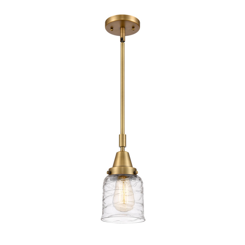 1 - Light Single Pendant, 44.125" H x 5" W x 5" D, No Bulb Included, Brushed Brass