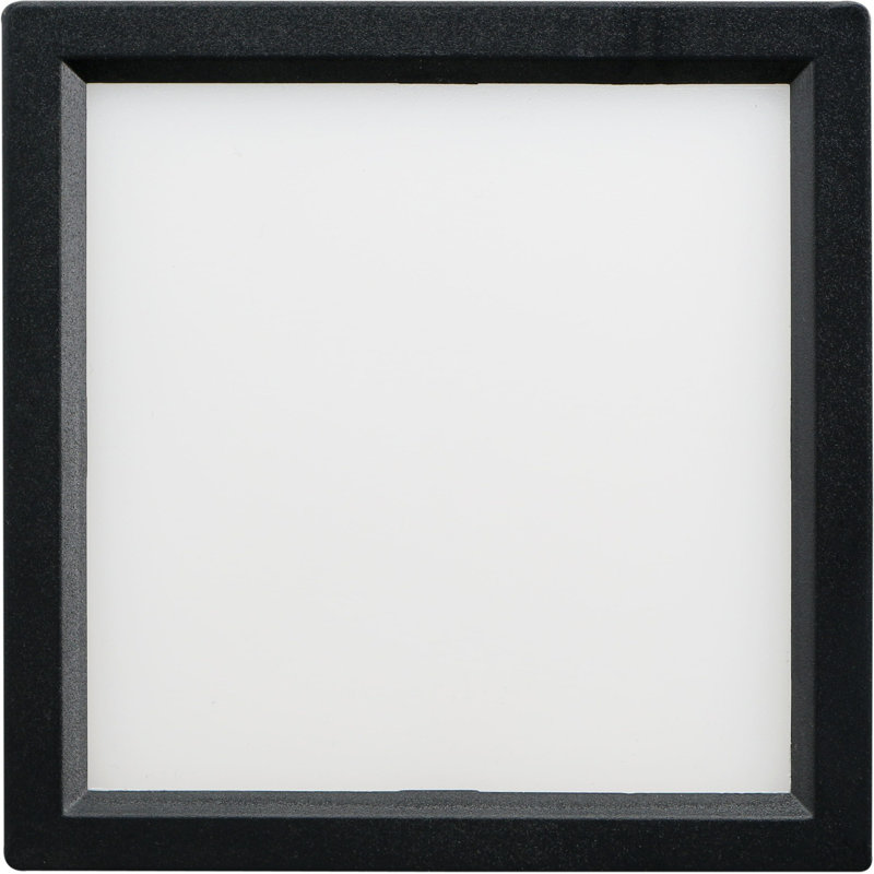 Plafonnier encastré troy DEL - carré, 15 W, 5 CCT, noir, H 1 po x l 6,38 po x P 6,38 po, Noir, noir, noir, noir