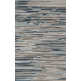 Hand-Tufted Indoor Rug Abstract Stripe Blue/Ivory/Tan