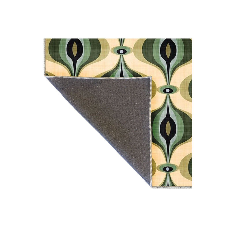 Tapis décoratif beige moderne lavable à motif marbré
