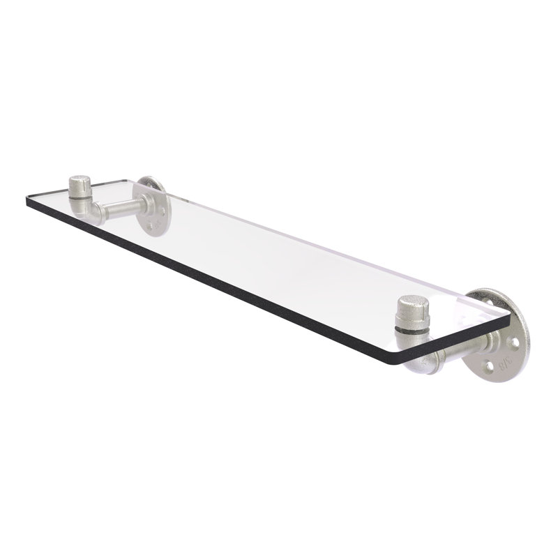 Tablette murale Bayer, Nickel satiné, H 3,5 po x l 22 po x P 5,6 po