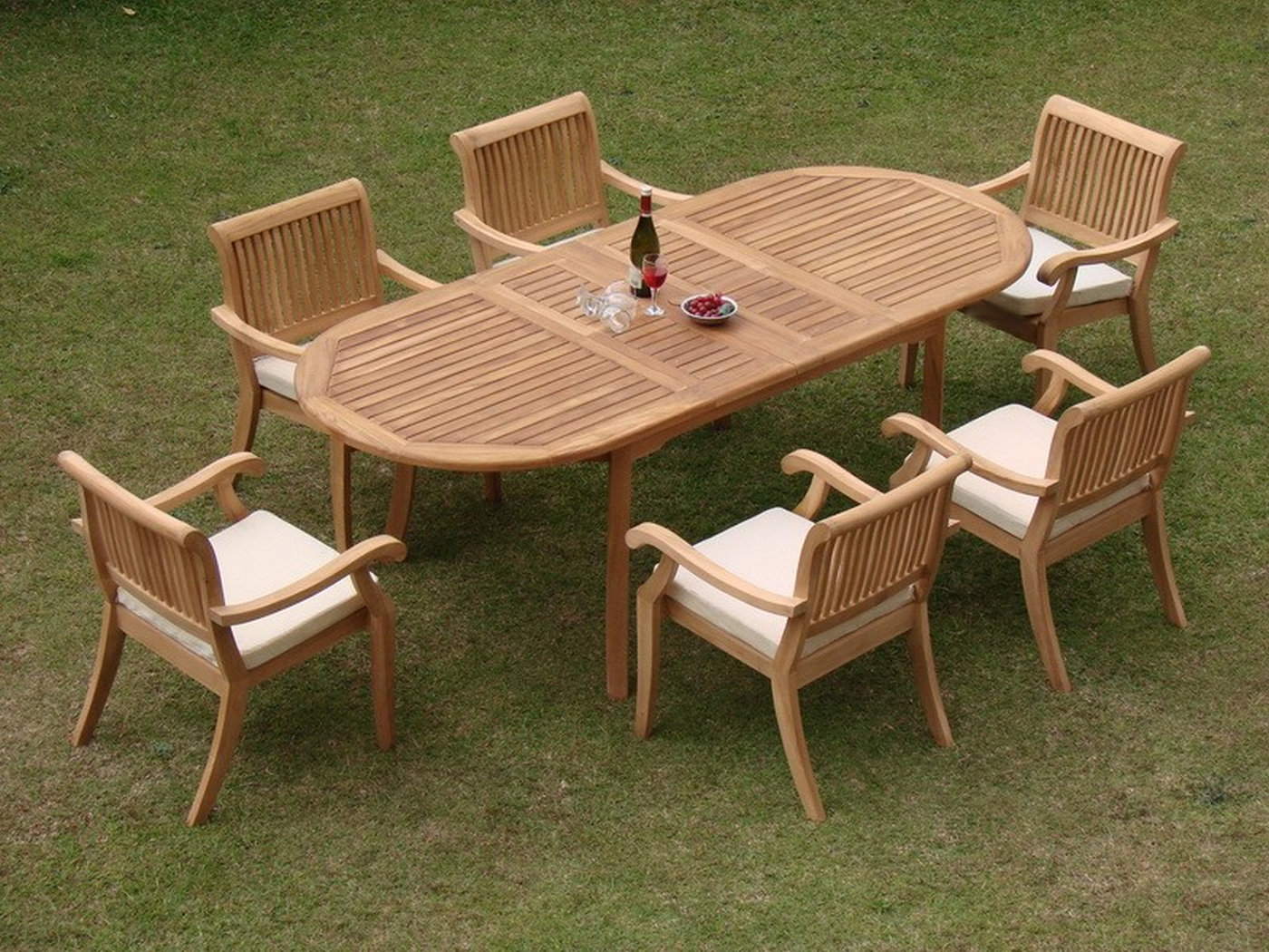 Rosecliff Heights Masten 6 - Person Oval Teak Outdoor Dining Set | Wayfair