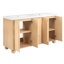 Ensemble de meuble-lavabo à double cuve moderne naturel 59,1 po avec lavabos en résine Ovia, rangement à fermeture en douceur, tablettes réglables, conception à dossier ouvert