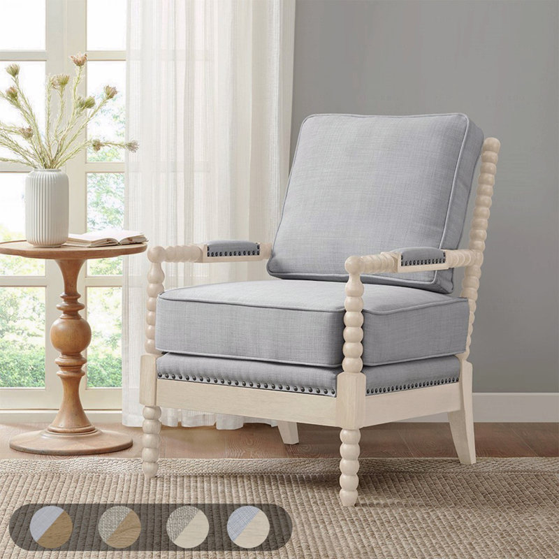 Fauteuil d'appoint avec accoudoirs - Accent, Gris, Ivoire ivoire