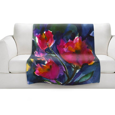 Couverture sherpa doux rêves floral
