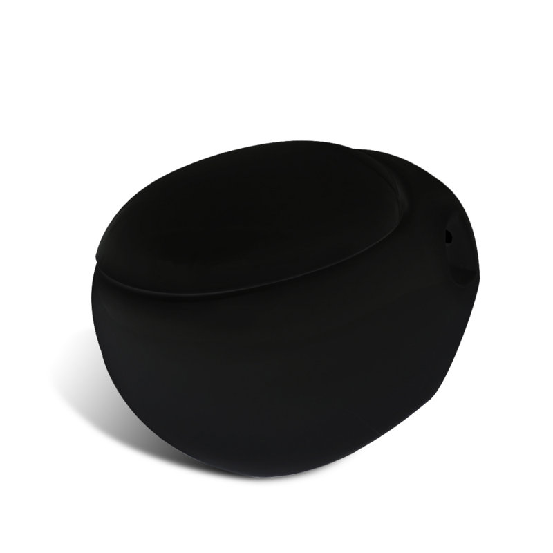 Wall Hung Toilet and Bidet with Automatic Lowering Seat, Schwarz