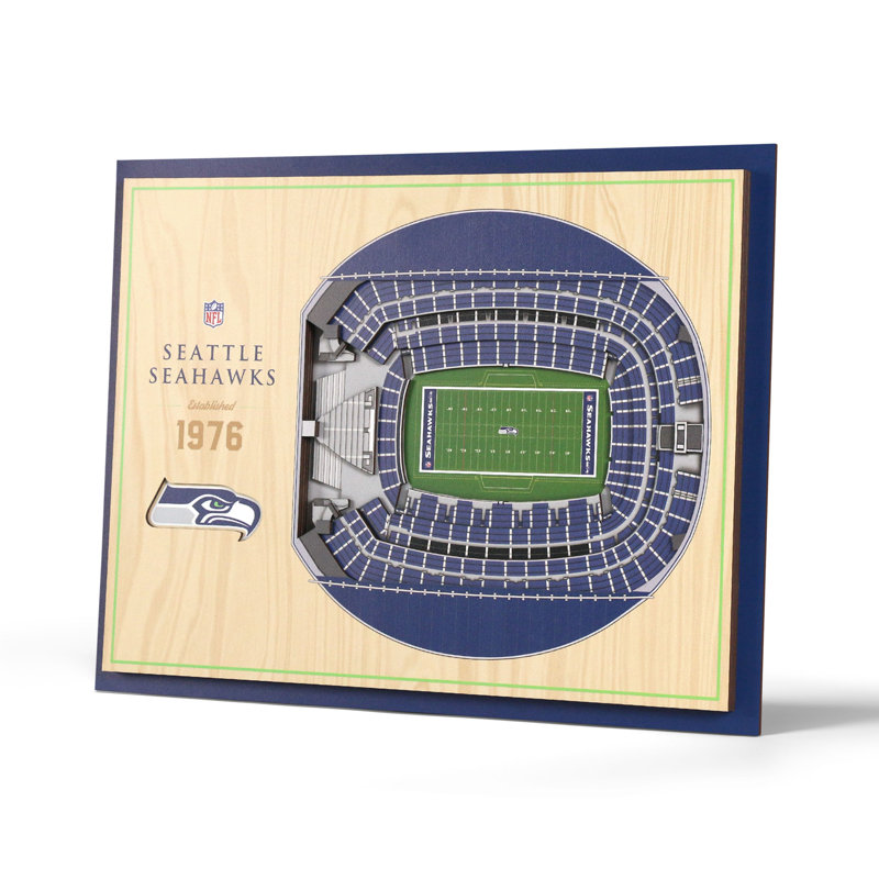 Art mural NFL 5 couches Stadiumview, Seahawks de Seattle, Bleu sarcelle